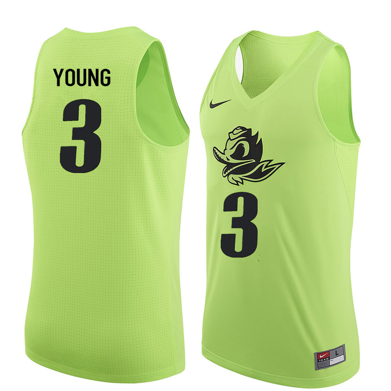 Men Oregon Ducks #3 Joseph Young College Basketball Jerseys Sale-Electric Green